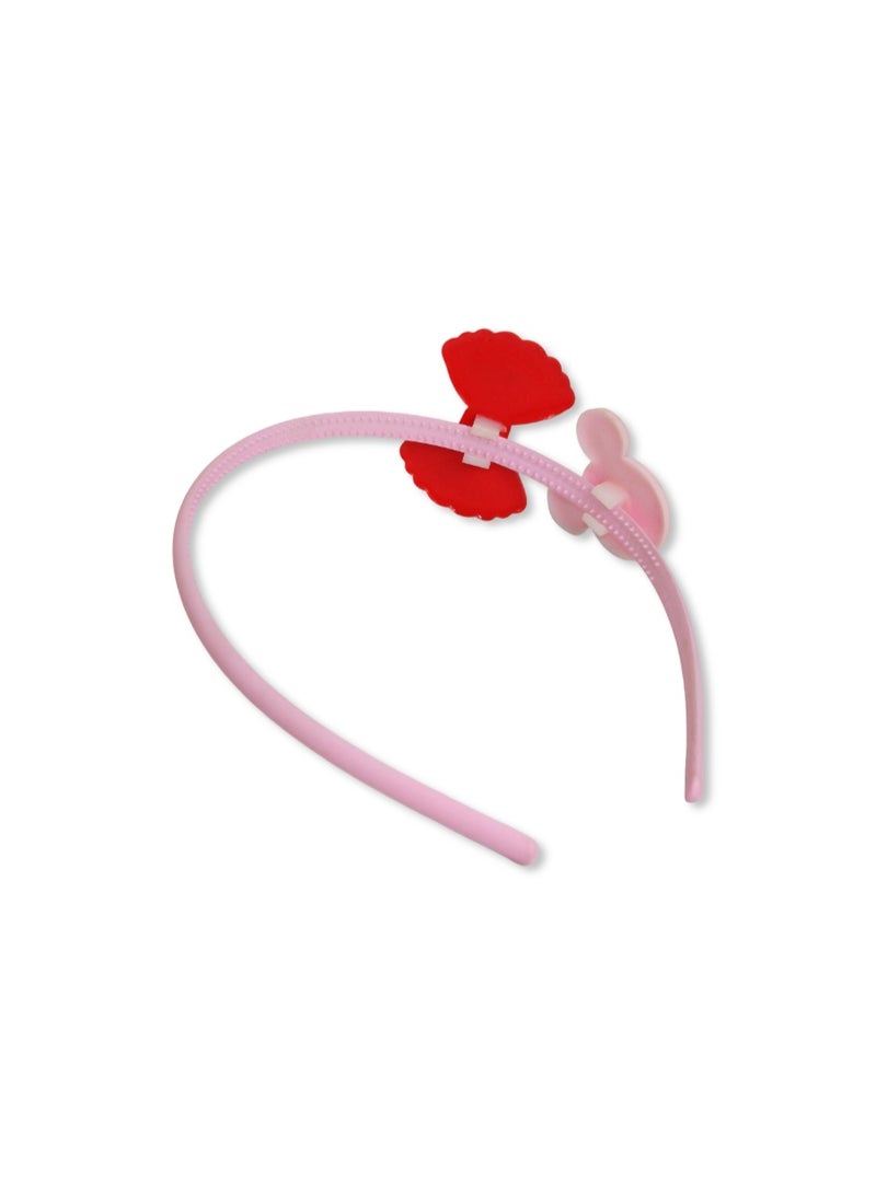 Acrylic Headband – Pink with Red Bow - Image 2